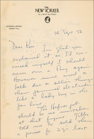 Lot #542 Charles Addams: Addams writes of Bugattis and Bugs - Image 1