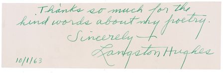 Lot #590 Langston Hughes Signatures - Image 2