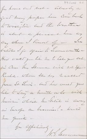 Lot #452 William T. Sherman: Sherman writes a lengthy letter to his alleged mistress - Image 4
