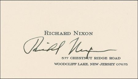 Lot #161. Richard Nixon Business Card