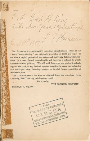 Lot #944 P. T. Barnum Book - Image 1