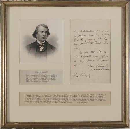 Lot #366 Charles Sumner Handwritten Letter Signed - Image 1