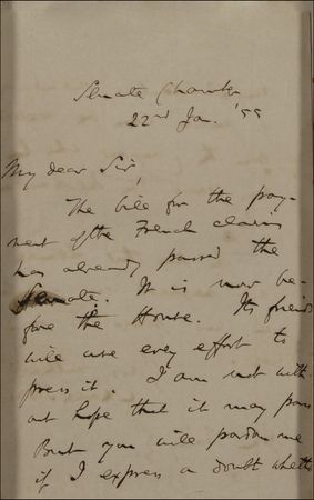 Lot #366 Charles Sumner Handwritten Letter Signed - Image 2