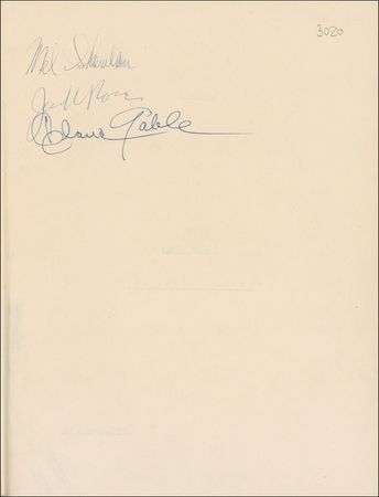 Lot #1021 Clark Gable Script - Image 1