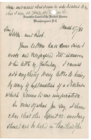 Lot #374 Supreme Court: Louis Brandeis: “It should be made more necessary to save the souls of the group, of our friends and of the Zionists of America—I might add of the Jews of America” - Image 1