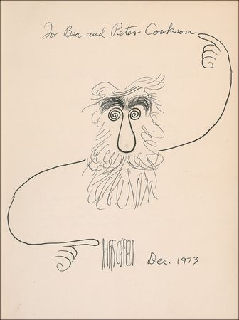 Lot #588 Al Hirschfeld: Hirschfeld accessorizes his Lively Years with a large self-portrait - Image 1