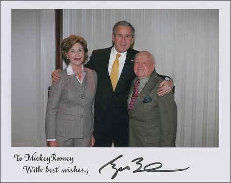 Lot #15 George W. Bush: “To Mickey Rooney, With