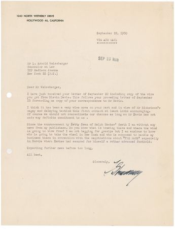 Lot #703 Igor Stravinsky: Detailed 1950s archive as Stravinsky breathes life into his greatest opera, The Rake's Progress - Image 10