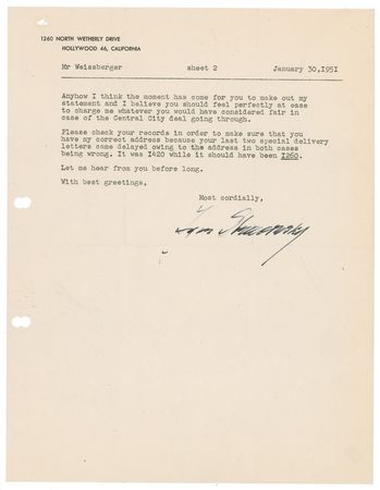 Lot #703 Igor Stravinsky: Detailed 1950s archive as Stravinsky breathes life into his greatest opera, The Rake's Progress - Image 14