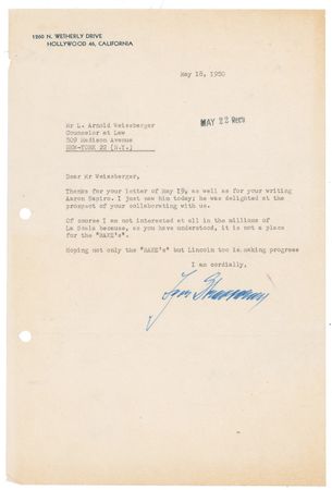 Lot #703 Igor Stravinsky: Detailed 1950s archive as Stravinsky breathes life into his greatest opera, The Rake's Progress - Image 3
