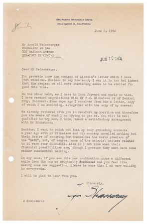 Lot #703 Igor Stravinsky: Detailed 1950s archive as Stravinsky breathes life into his greatest opera, The Rake's Progress - Image 6