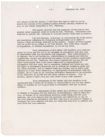 Lot #976 Gary Cooper: Cooper sells stock in La Consolidada in 1958 - Image 2