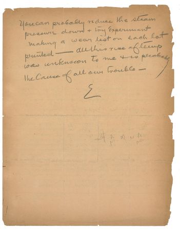 Lot #285 Thomas Edison: Edison ponders an equipment adjustment to remedy a glitch in his production of phonograph records - Image 2