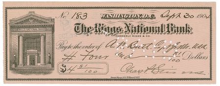 Lot #384 Titanic: Archibald Butt Check - Image 1