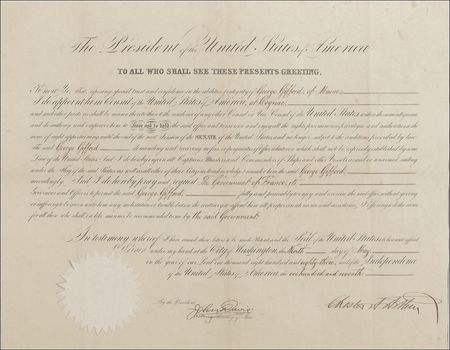 Lot #7 Chester A. Arthur: Appointing a French consulate shortly after signing his controversial Tariff Act - Image 2