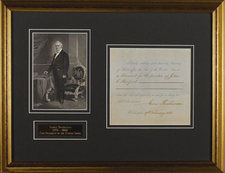 Lot #10 James Buchanan Signed Document
