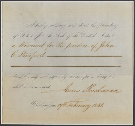 Lot #10 James Buchanan Signed Document - Image 2