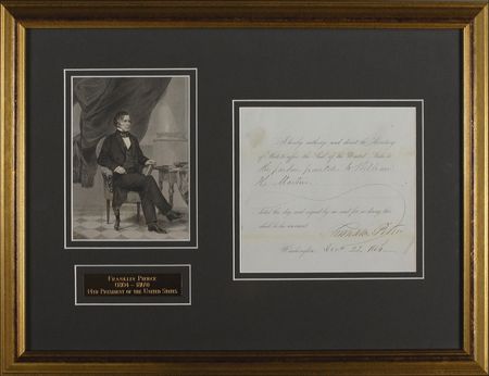 Lot #136 Franklin Pierce Signed Document - Image 1