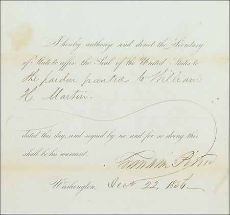 Lot #136 Franklin Pierce Signed Document - Image 2