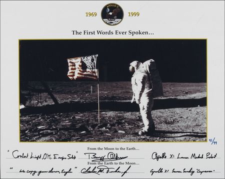 Lot #409 Apollo 11: Aldrin and Duke First Words Spoken Ltd Edition Print - Image 1