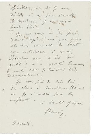 Lot #535 Pierre-Auguste Renoir: Renoir connects with an old friend and subject of some of his most famous Impressionist portraits - Image 2