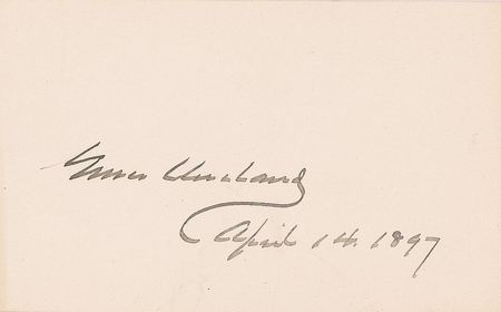 Lot #32 Grover and Frances Cleveland Signatures