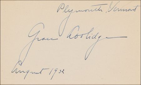 Lot #37 Calvin and Grace Coolidge Signatures