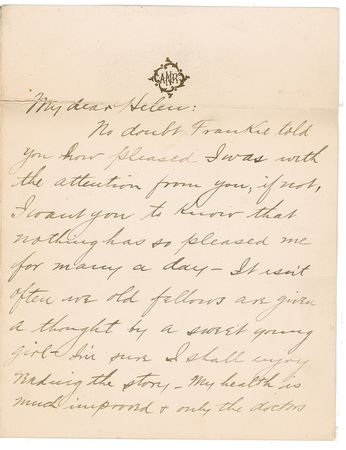 Lot #300 Julius Rosenwald: “It isn't often we old fellows are given a thought by a sweet young girl” - Image 1