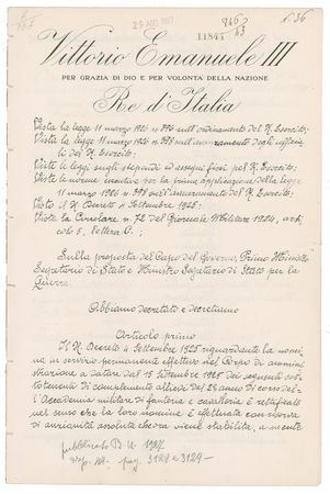 Lot #281 Benito Mussolini and Vittorio Emanuel III - Image 1