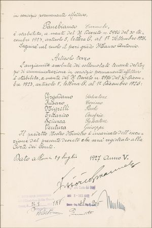 Lot #281 Benito Mussolini and Vittorio Emanuel III - Image 2