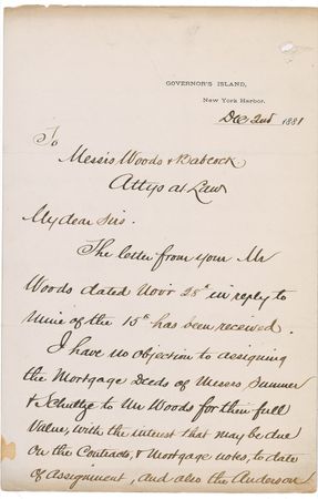 Lot #357 Winfield Scott Hancock: Hancock contacts his lawyers about the status of an 1881 land sale - Image 3