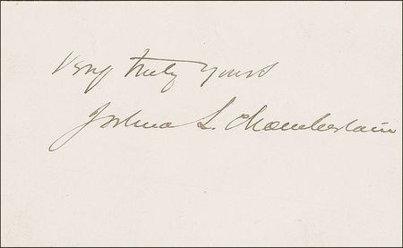 Lot #338 Joshua Lawrence Chamberlain: Maine's heroic Civil War veteran signs his calling card - Image 1