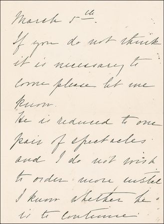 Lot #157 Edith K. Roosevelt: “Ted's eyes have improved wonderfully and he has no more headaches” - Image 2