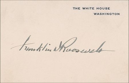 Lot #159 Franklin D. Roosevelt: Desirable 1935 FDR White House card - Image 1