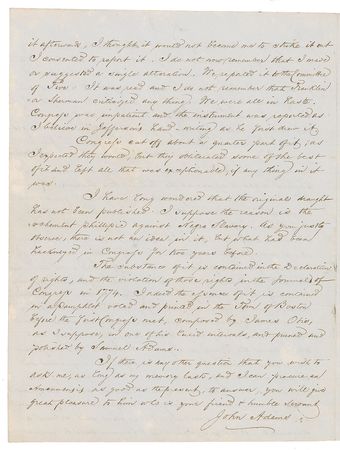 Lot #3 John Adams: Adams family archive?including a detailed transcription of how the Declaration of Independence was written - Image 16