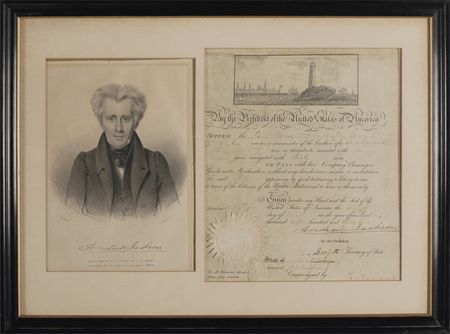 Lot #87 Andrew Jackson: Ship's pass issued by 'Old Hickory' - Image 1
