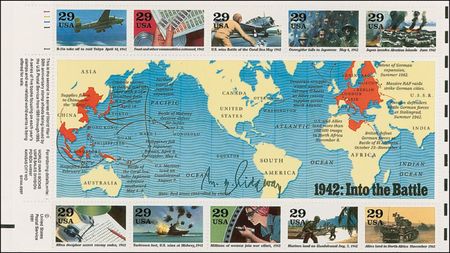 Lot #391 Matthew Ridgeway and Robert Morgan Stamp Sheets - Image 2