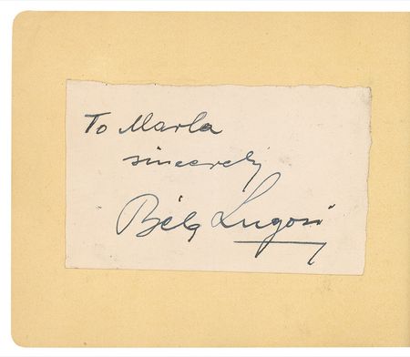 Lot #793 Autograph Album: Stars of Hollywood's Golden Age, including Lugosi, Karloff, Sinatra, and Rathbone sign for the daughter of a vaudeville actor - Image 1