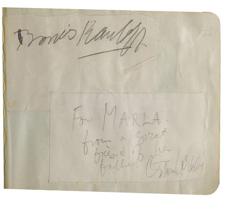 Lot #793 Autograph Album: Stars of Hollywood's Golden Age, including Lugosi, Karloff, Sinatra, and Rathbone sign for the daughter of a vaudeville actor - Image 2