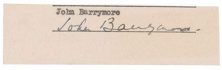 Lot #803 John and Lionel Barrymore Signatures - Image 1