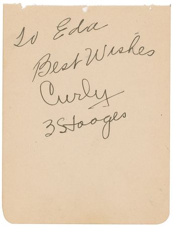 Lot #1040 Three Stooges: Curly Howard Signature - Image 1