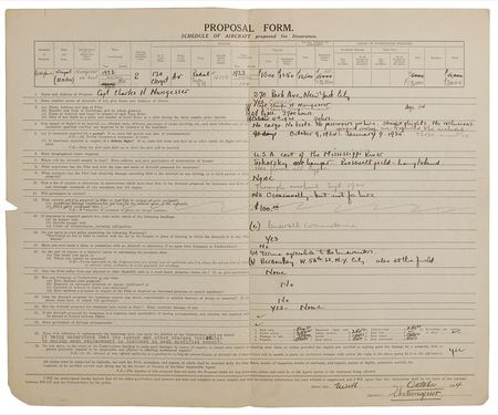 Lot #452 Charles Nungesser: A French ace takes out an aviation insurance policy three years before dying in a plane crash while trying to beat Lindbergh - Image 2