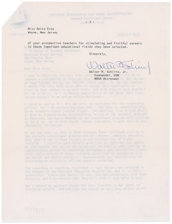 Lot #454 Wally Schirra: In 1963, shortly after helping ?Gordo Cooper's recent orbital flight,? Schirra finds himself buried with ?training activities in connection with the Gemini and Apollo projects? - Image 2