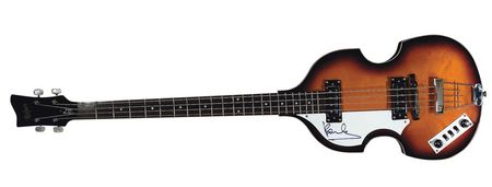 Lot #635 Beatles: Paul McCartney: McCartney signs a trademark Höfner ?violin? bass - Image 1