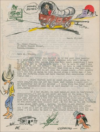 Lot #575 Dick Calkins: ?Don't let this Buck Rogers business fool you. About all I get is a lot of publicity, while the syndicate gets the gravy? - Image 1