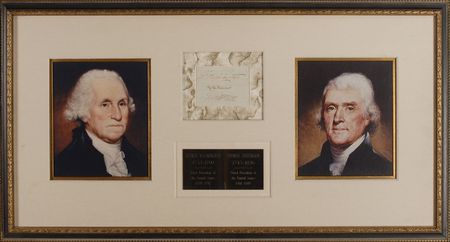 Lot #185 George Washington and Thomas Jefferson: Superb signatures of the first and third presidents - Image 1