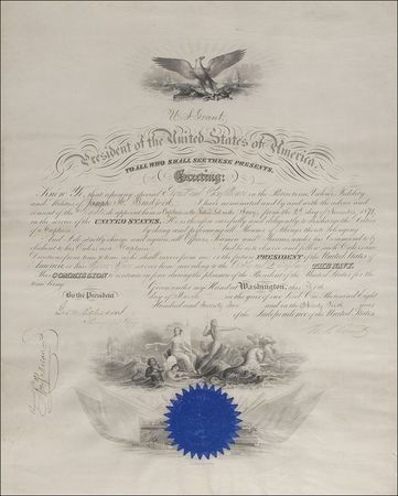 Lot #65 U. S. Grant: The 18th president retires a Navy captain - Image 1