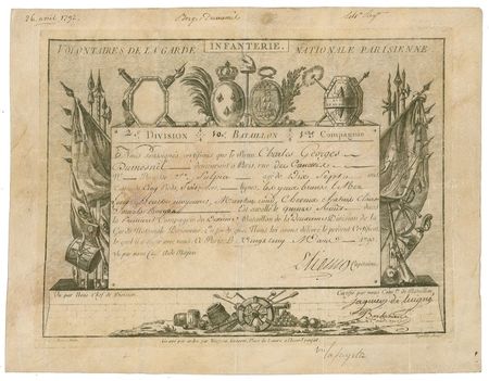 Lot #368 Marquis de Lafayette: Lafayette enrolls a soldier in the National Guard at the beginning of the French Revolution - Image 1