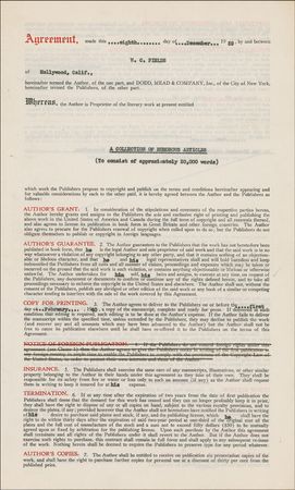 Lot #866 W. C. Fields: Fields agrees to write the humorous W. C. Fields For President - Image 1