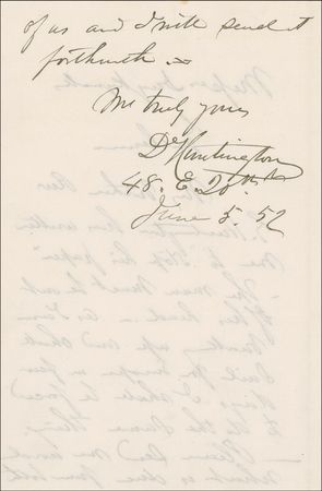 Lot #512 Daniel Huntington Handwritten Letter Signed - Image 2